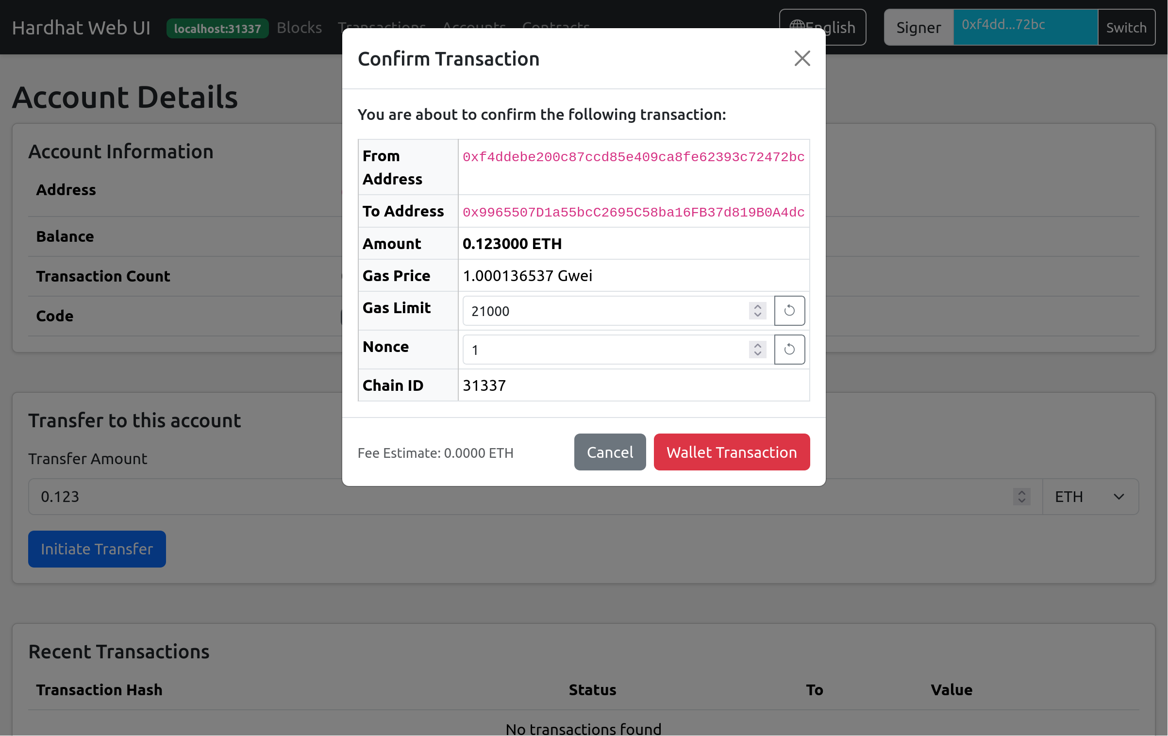wallet transaction